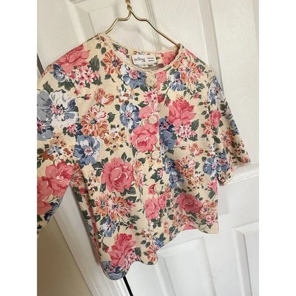 VTG Lanz Floral Blouse Cottagecore Boho Shabby Chic Retro Garden (modificated) - Picture 12 of 12